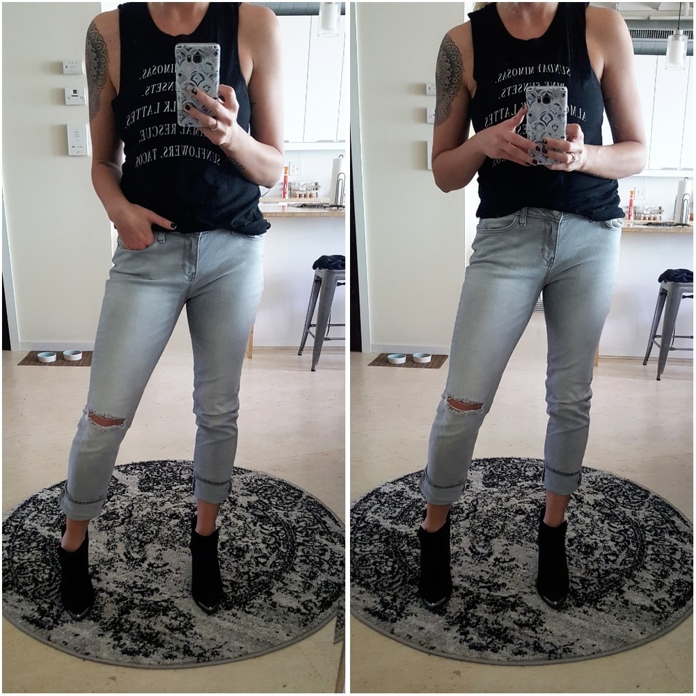 Gray Boyfriend Jeans